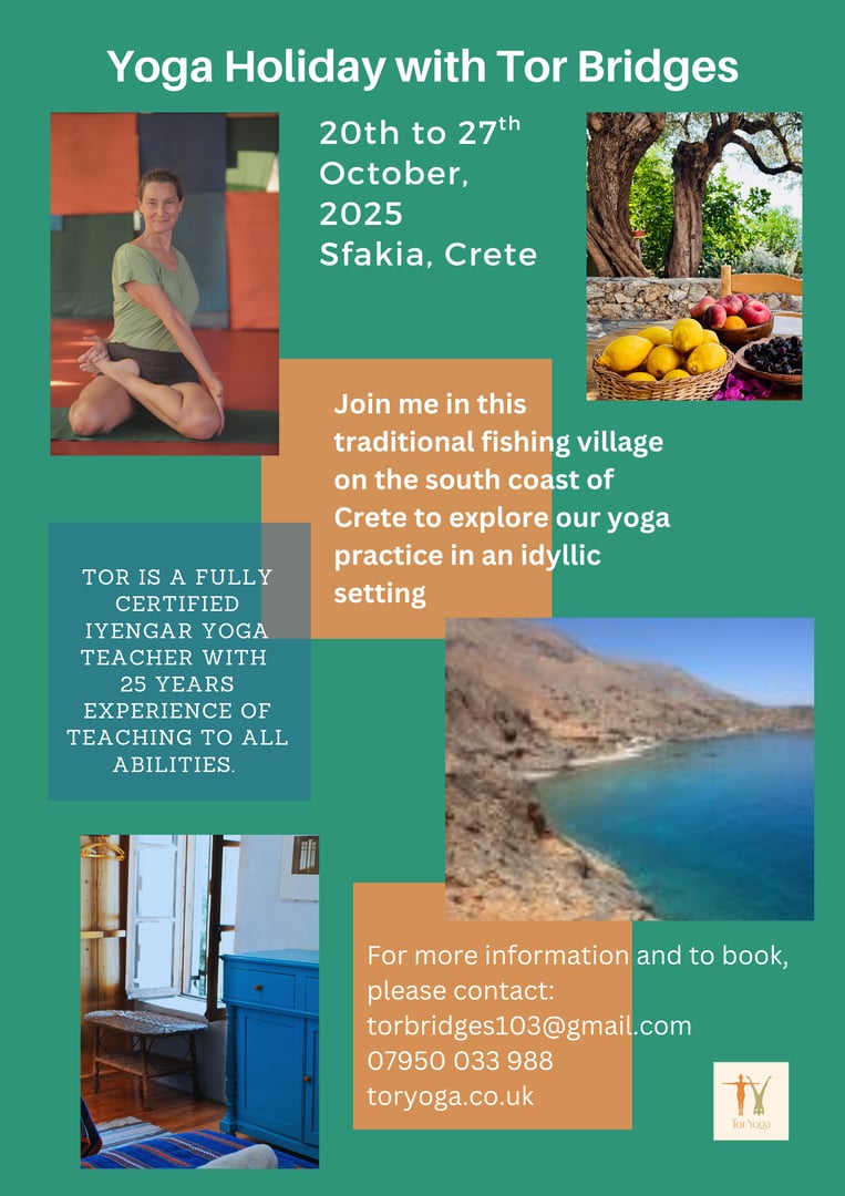 vacanza di yoga Iyengar a Creta, Grecia, con Victoria Bridges
