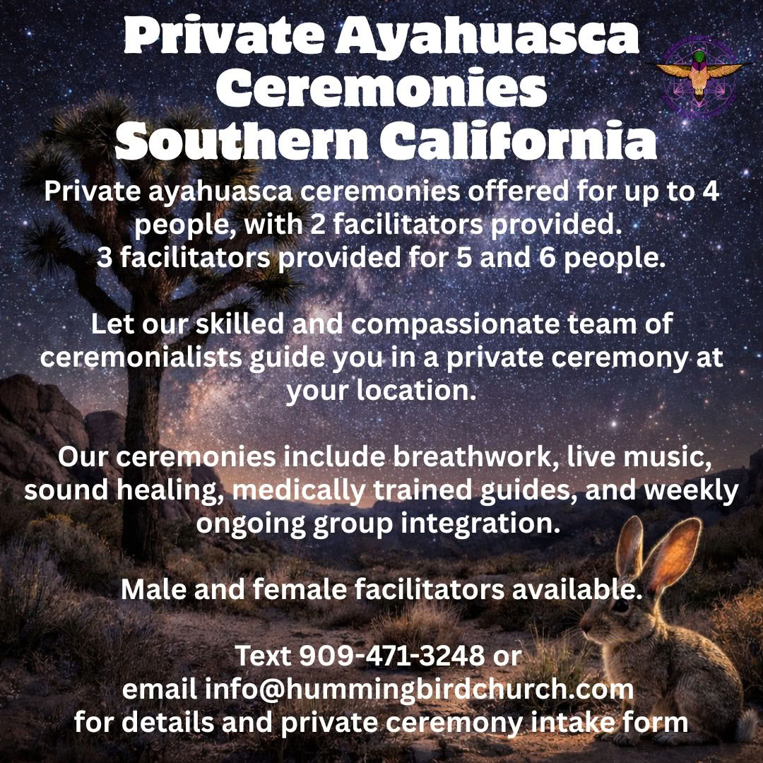 Cerimonie private di Ayahuasca nella California meridionale