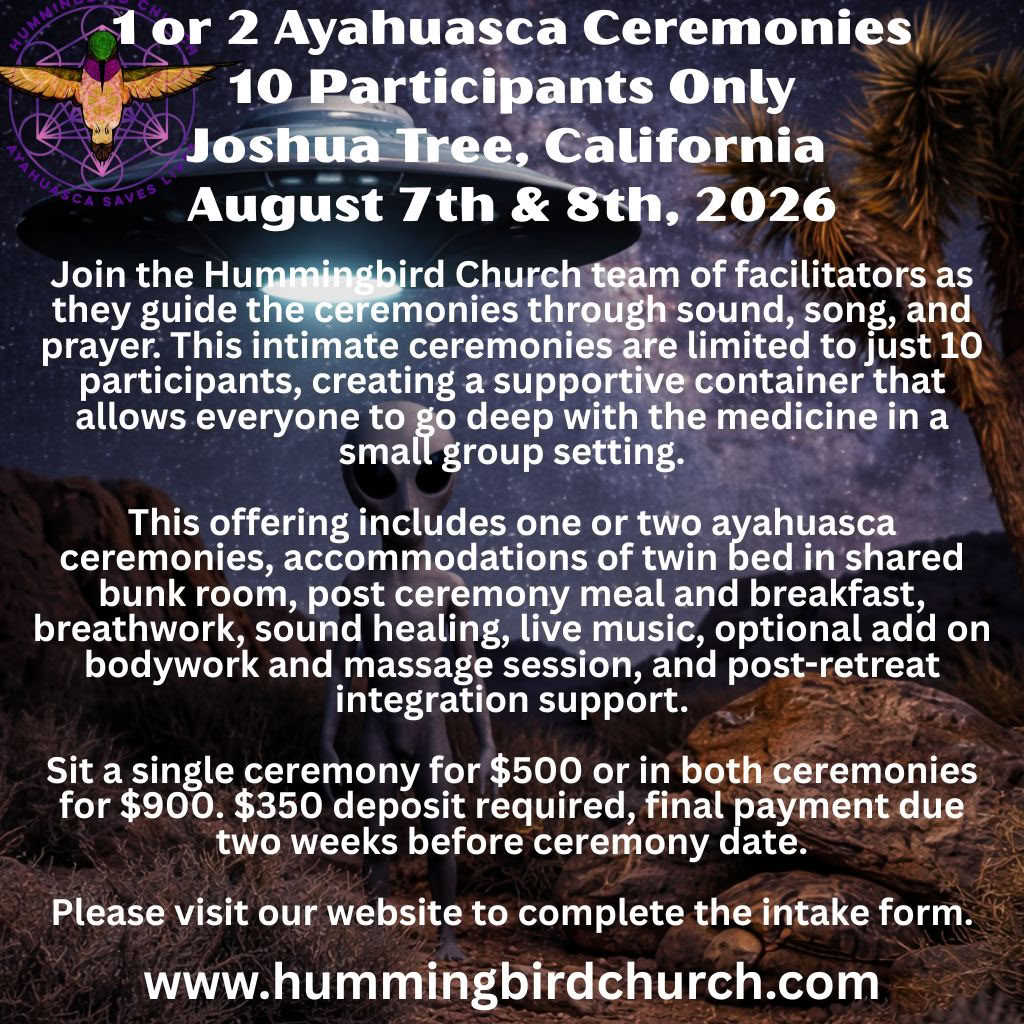 10 Partecipanti Soltanto - Joshua Tree, California - 7 e 8 Agosto 2026 - Cerimonia di una sola notte o Cerimonia di due notti