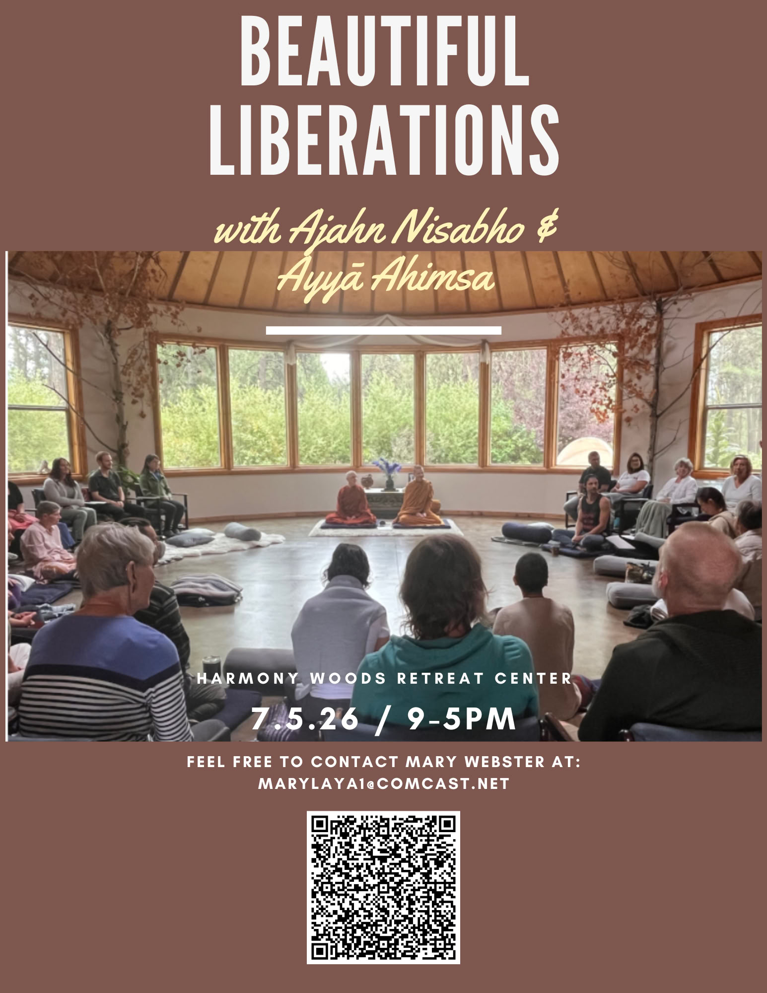 Beautiful Liberations: un ritiro di un giorno per illuminare il cuore con Ajahn Nisabho & Ayyā Ahimsa