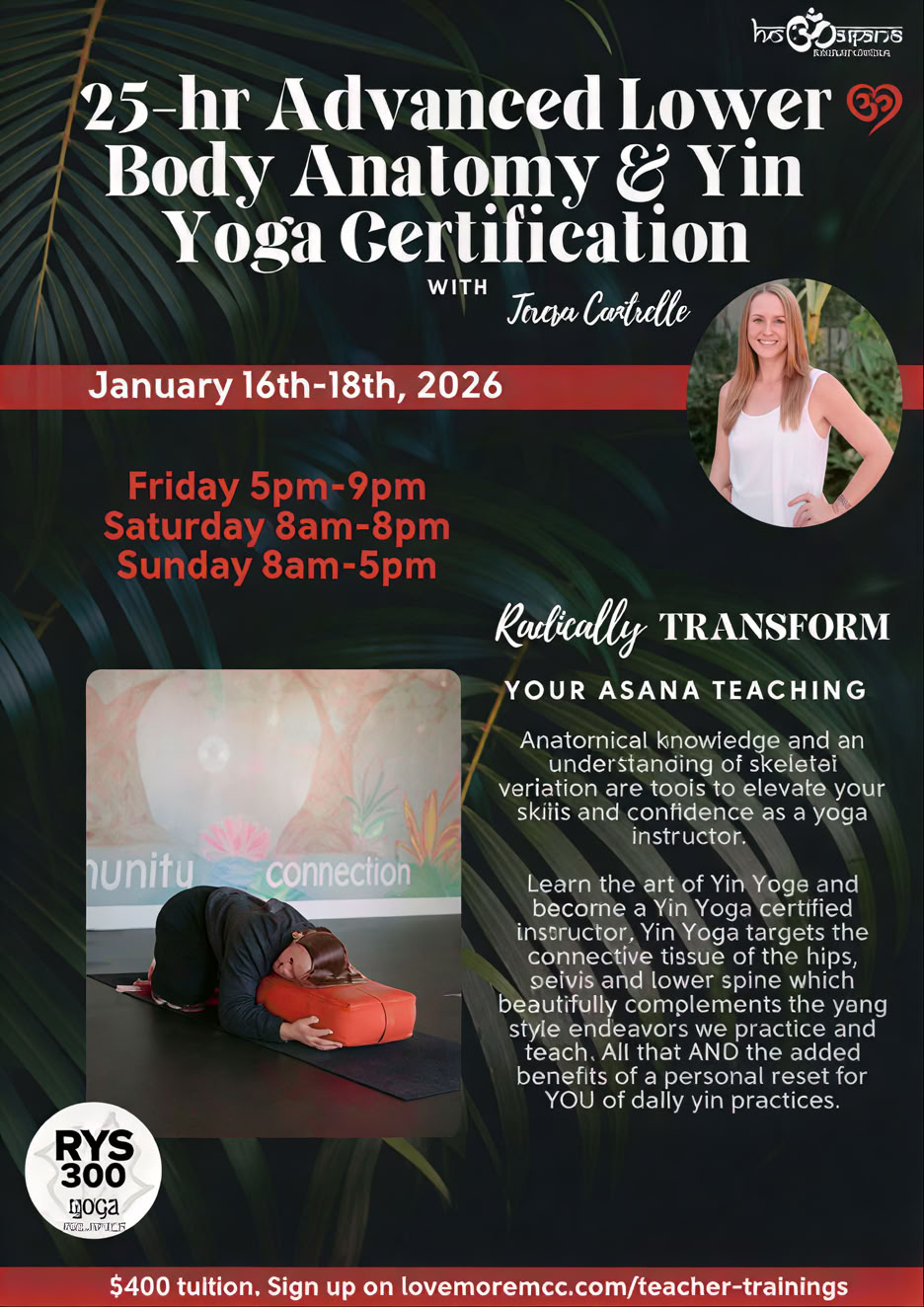 25 Ore | Certificazione Avanzata di Anatomia della Parte Inferiore del Corpo e Yin Yoga in COS