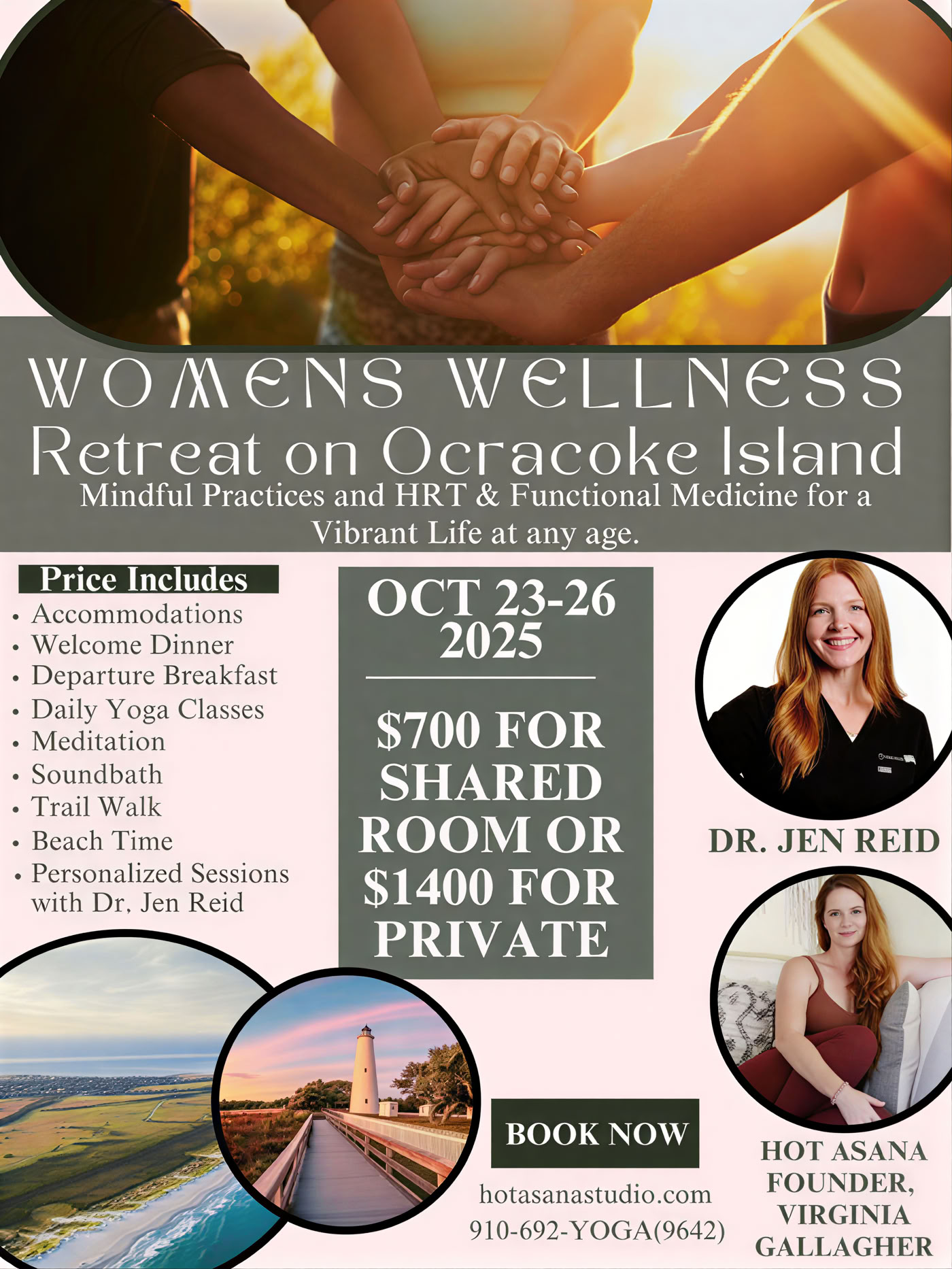 Ritiro per donne sull’isola di Ocracoke con la Dott.ssa Jen Reid, Virginia Gallagher e Savana Harwood