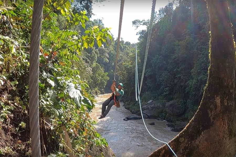 Zipline sul fiume Pacuare
