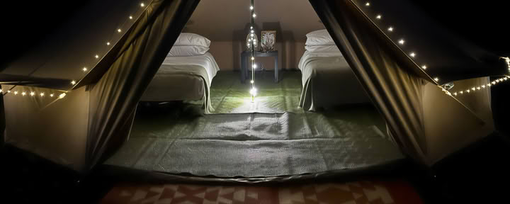 Viaggiatore singolo | Tenda campana privata | Letto matrimoniale