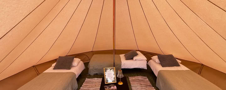 Twin or Couple | Private Bell Tent | Single or Double Bed - per person